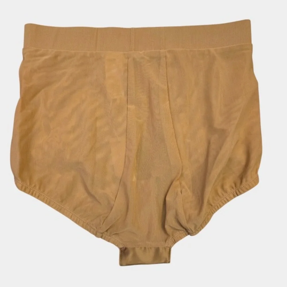 Free People‎ We Are HAH High Waisted Panty Tan XS Mesh Strappy Minimalist NWT